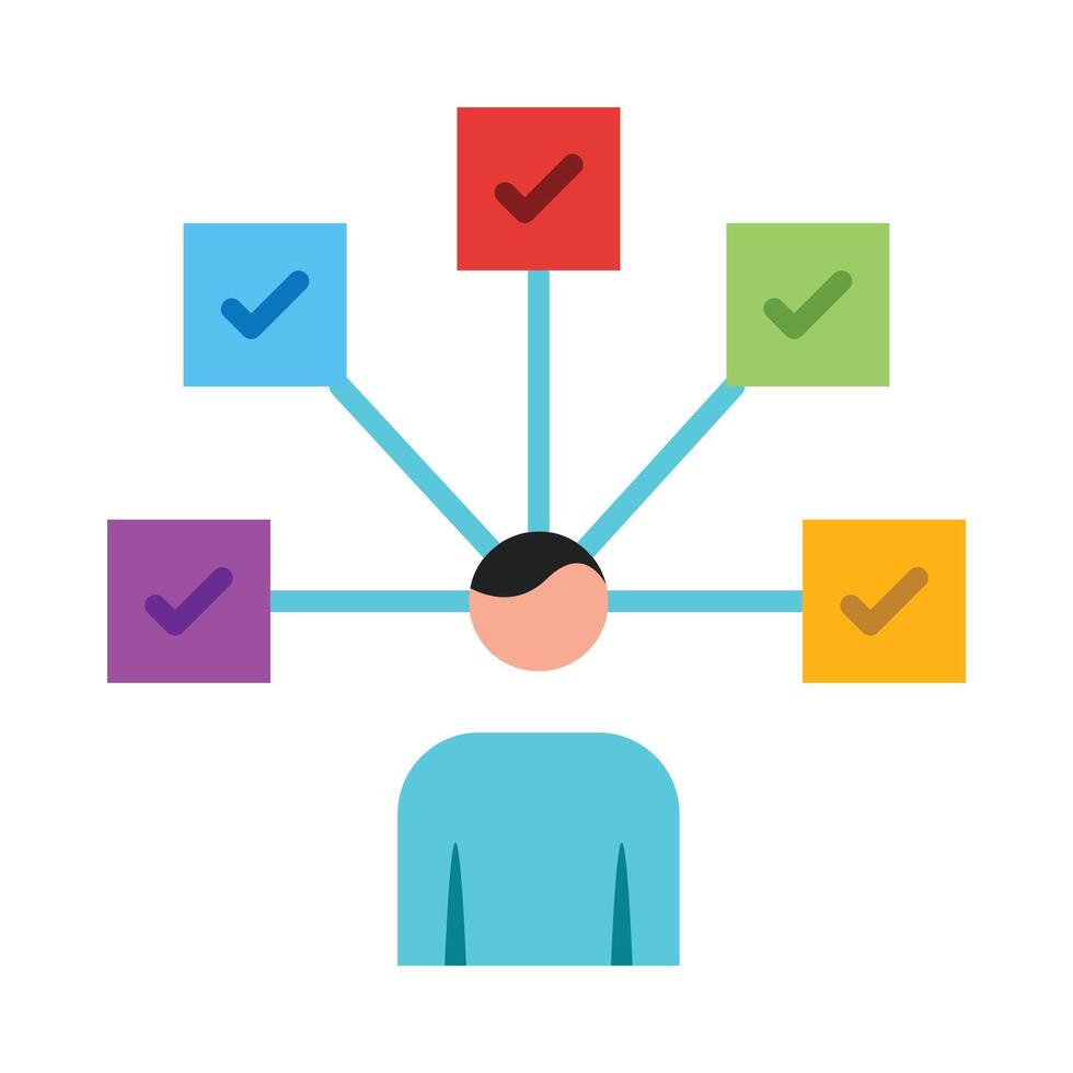 Multitasking Flat Icon Design vector