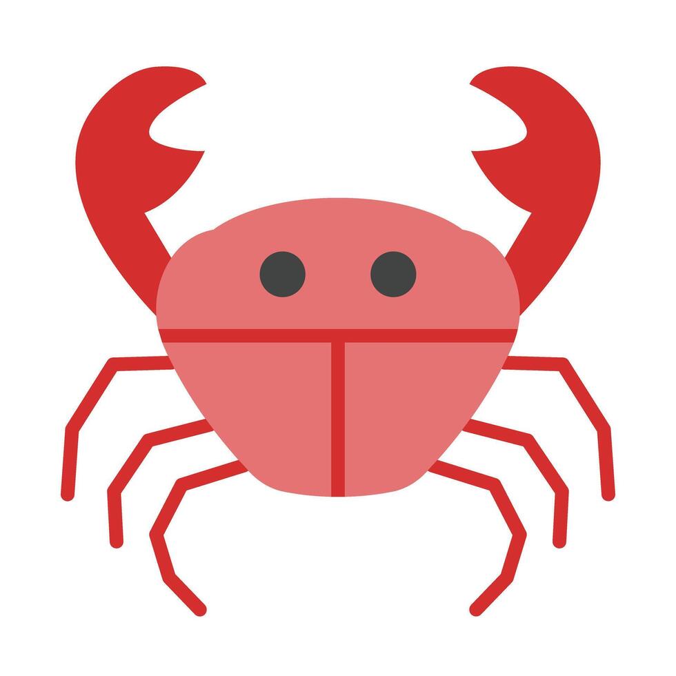 Crab Flat Icon Design vector