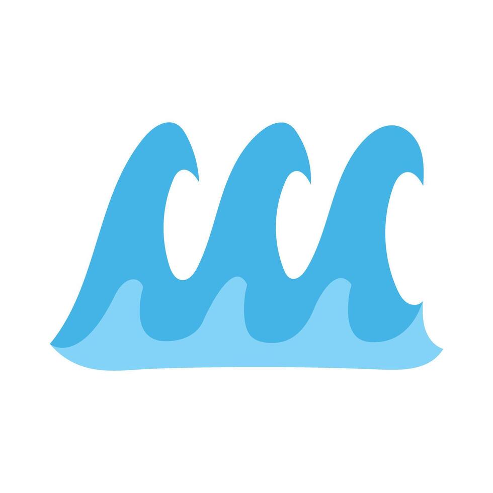 Waves Flat Icon Design vector