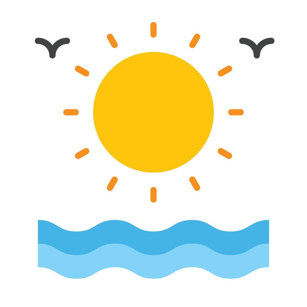 Sun Flat Icon Design vector
