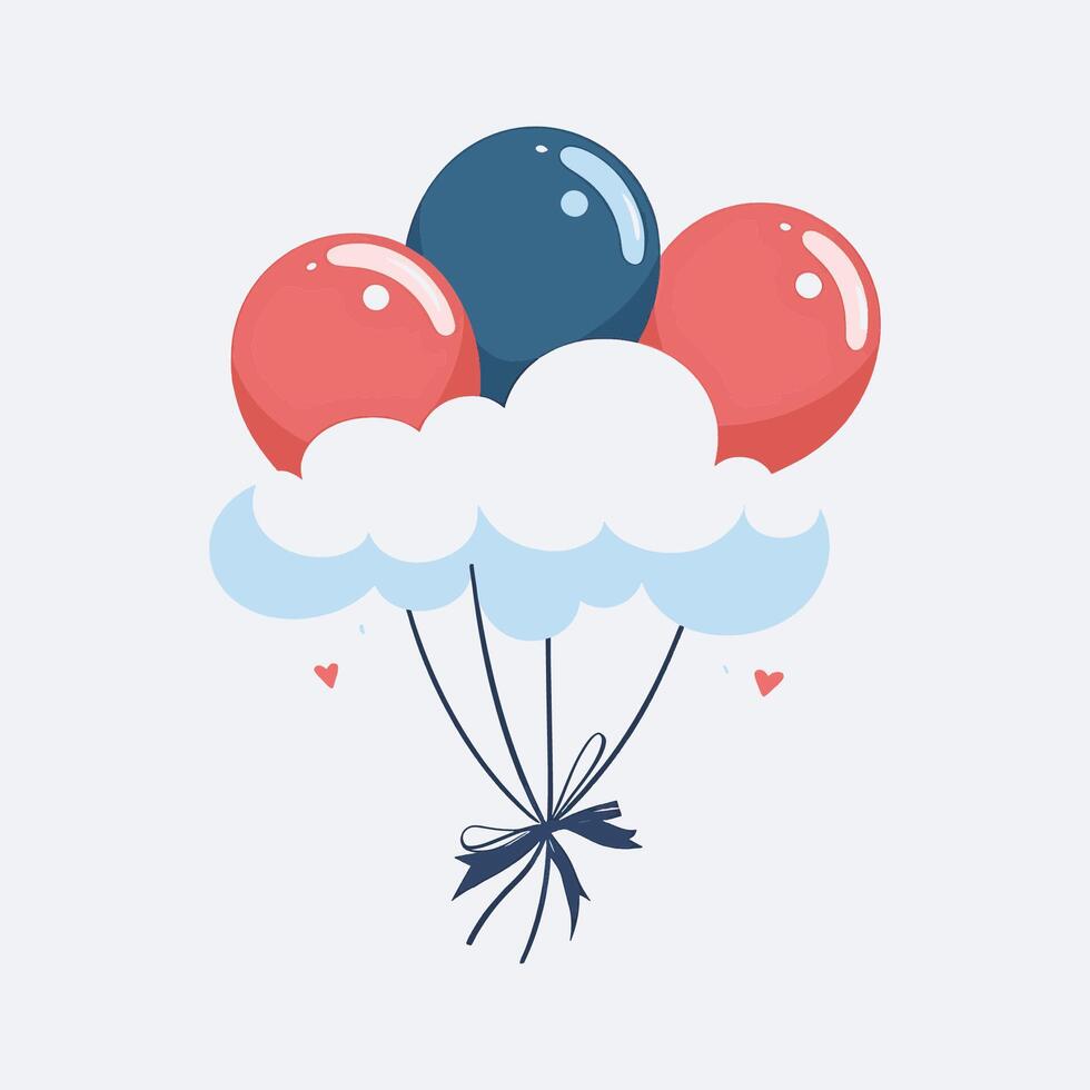 Cloud with Balloons vector