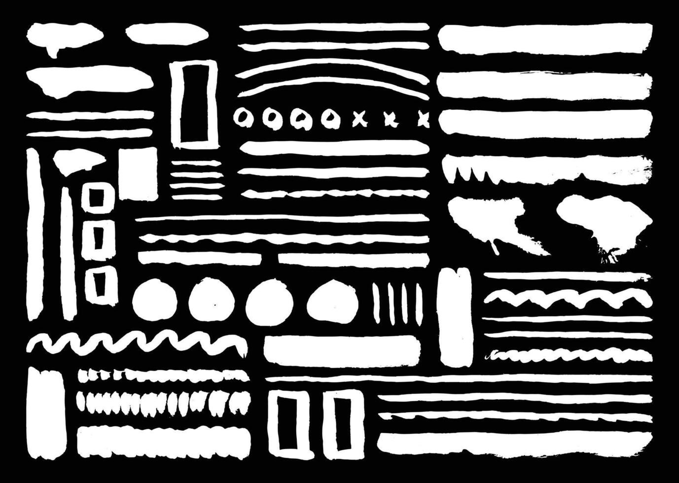 Hand drawn paint brush strokes element set. Orange freehand painting graphic element. circle, curve, line, wavy, square shapes brushes template bundle. vector