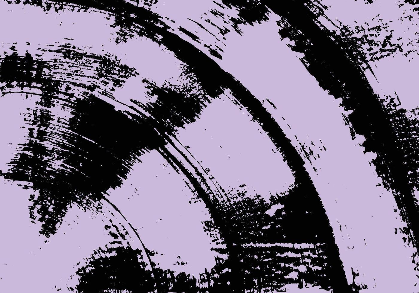 Curved purple paint brush strokes texture background. Grunge painting on white backdrop. Abstract layout template. vector