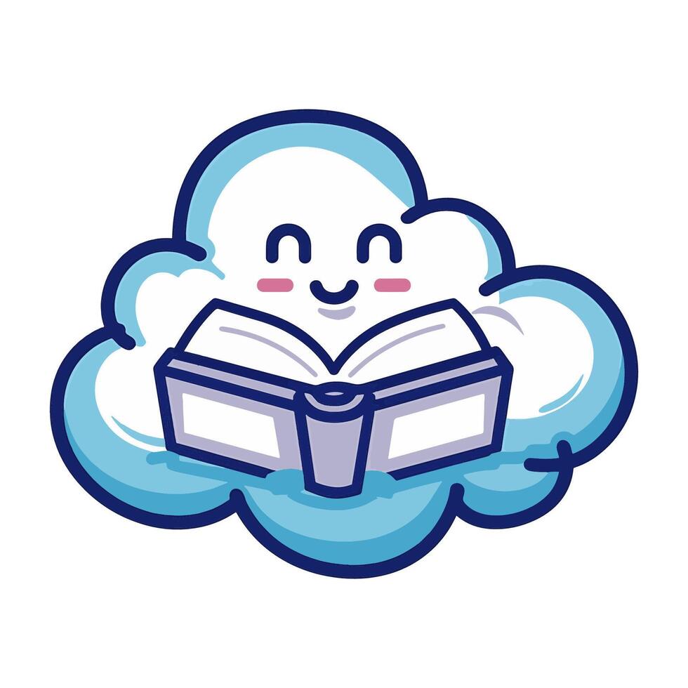 Cloud with a Book vector