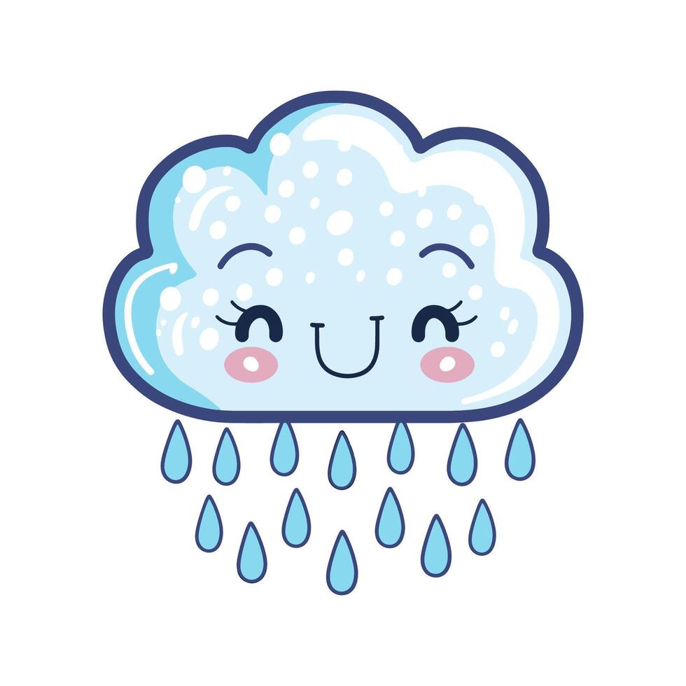 Cloud with Raindrops vector
