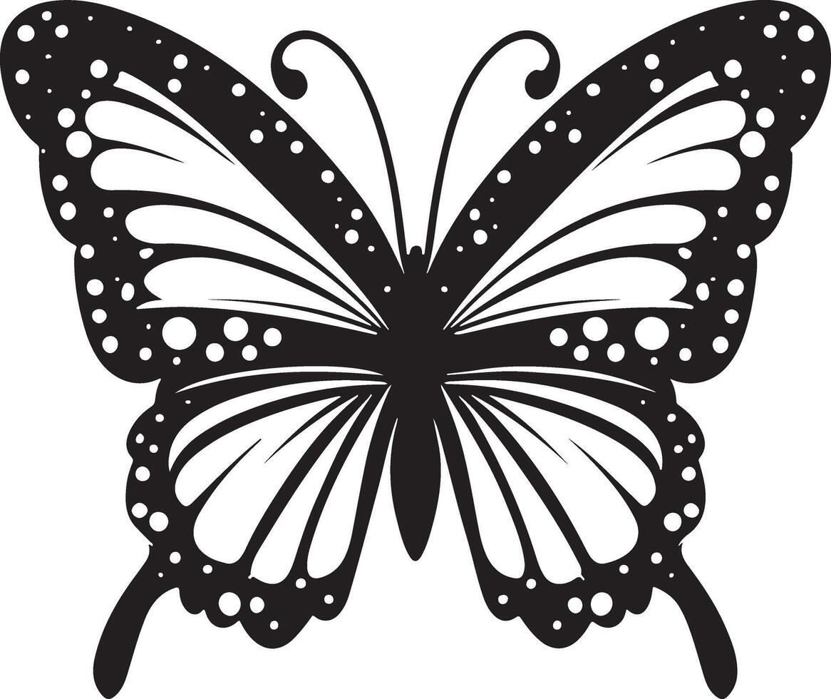 Flat design butterfly silhouette art vector