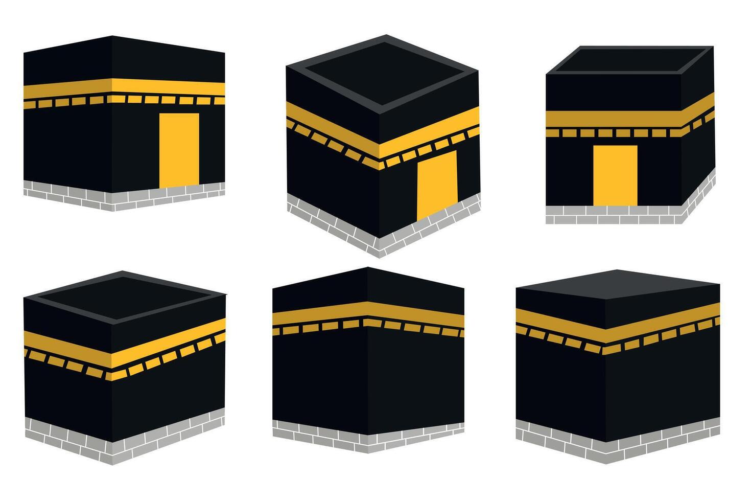 Set of Kaaba elements Set. Suitable for Islamic Theme and Other Graphic Related Assets. vector