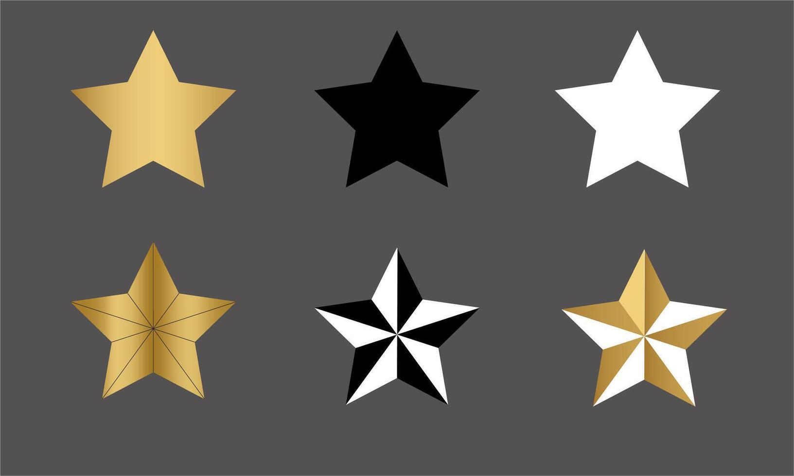 Set Stars Icon With Grey Background vector