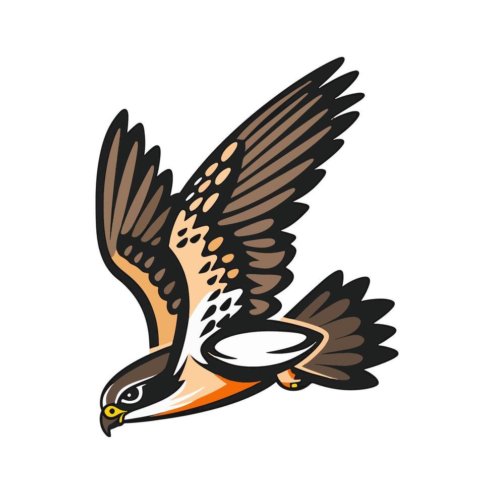 Falcon in Mid Dive .logo vector