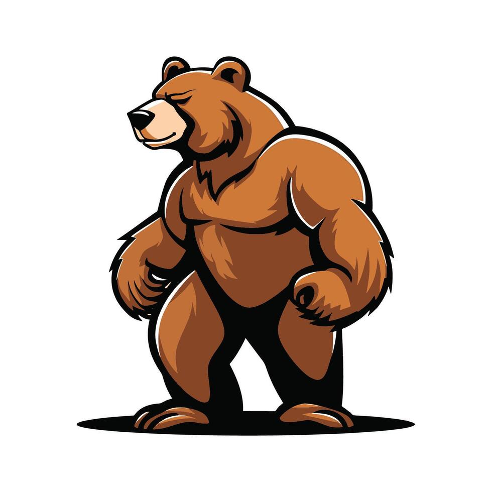 Powerful Bear Standing Tall vector