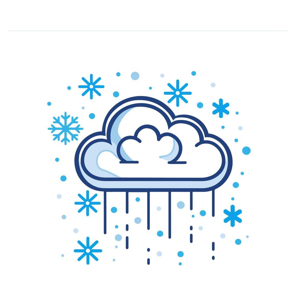 Cloud with Snowflakes vector