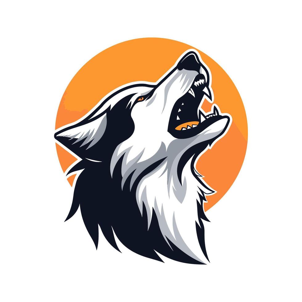 A howling wolf with a fierce vector