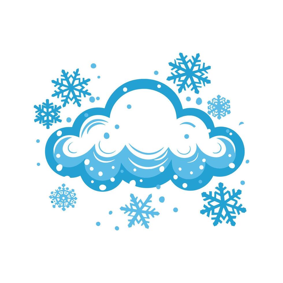 Cloud with Snowflakes vector