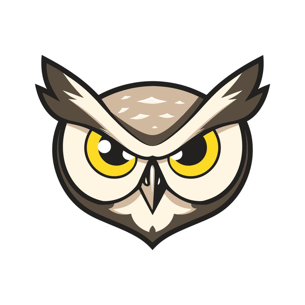 Owl with Intense Gaze vector