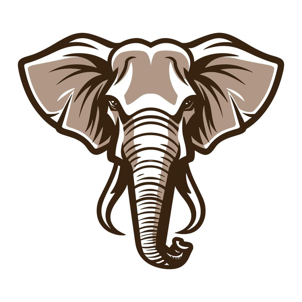Elephant with Tusks Raised vector