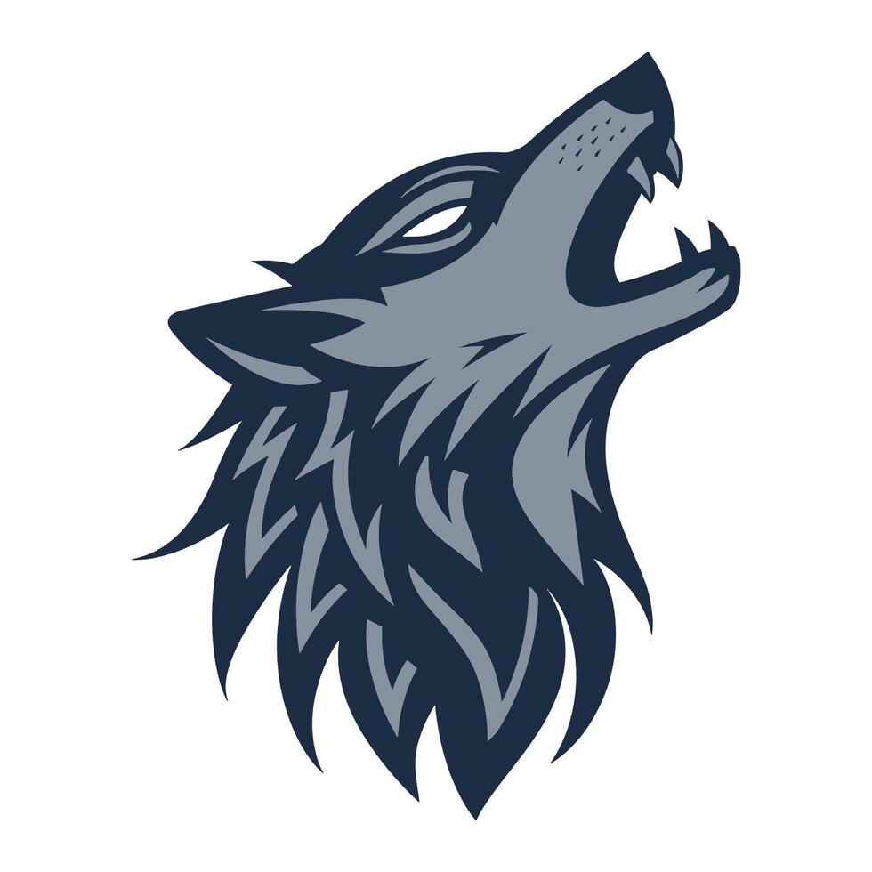 A howling wolf with a fierce vector