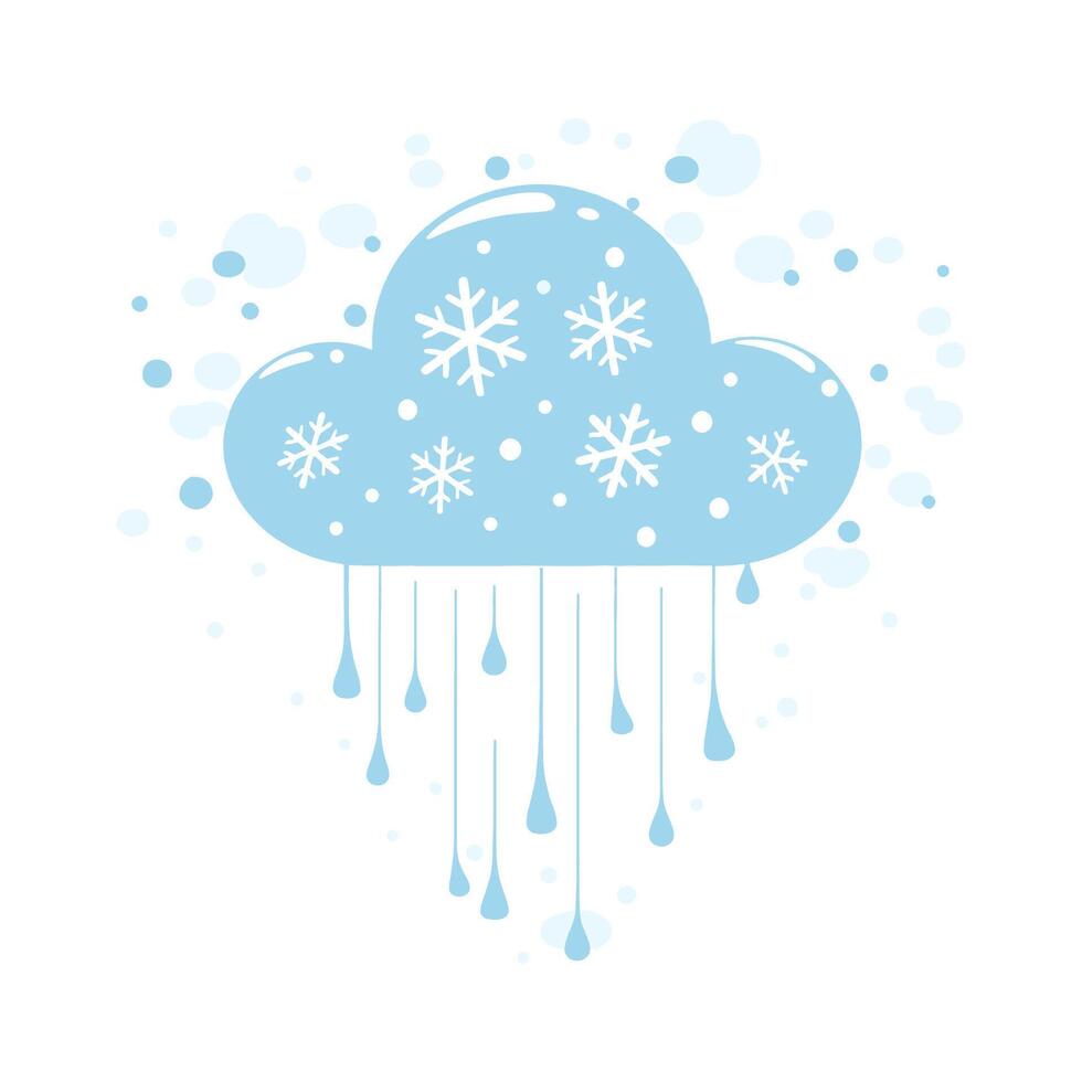Cloud with Snowflakes vector