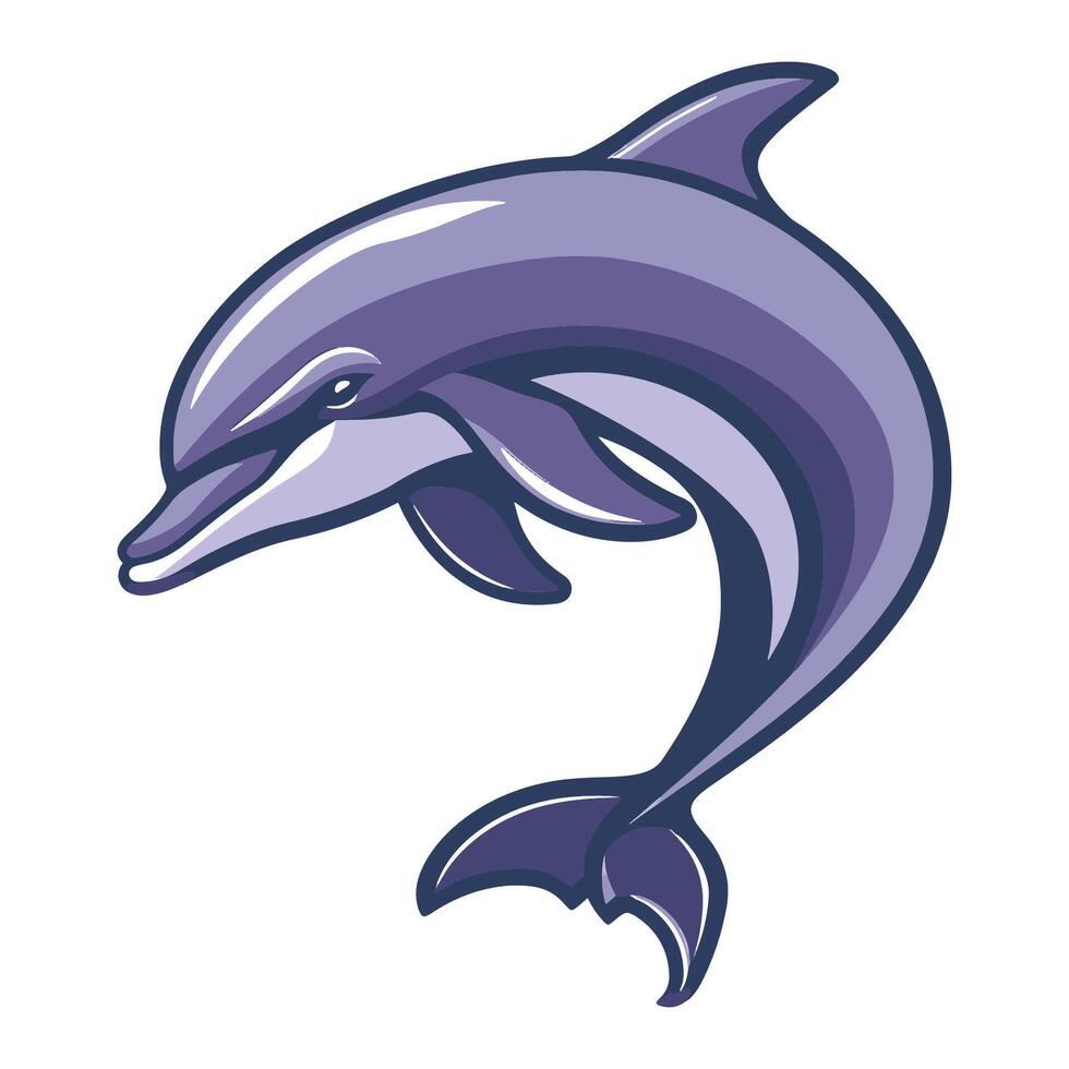 A leaping dolphin with a fun and energetic vector