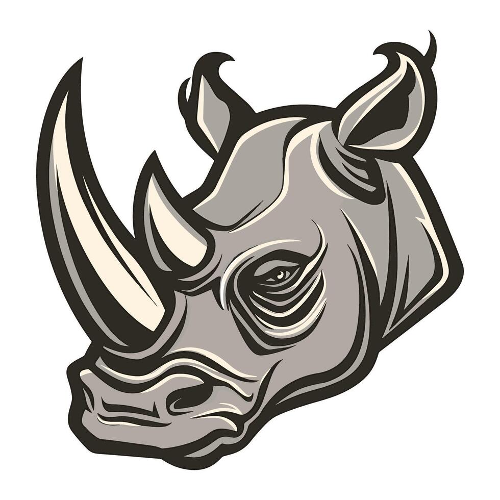 Rhino with a Prominent Horn vector