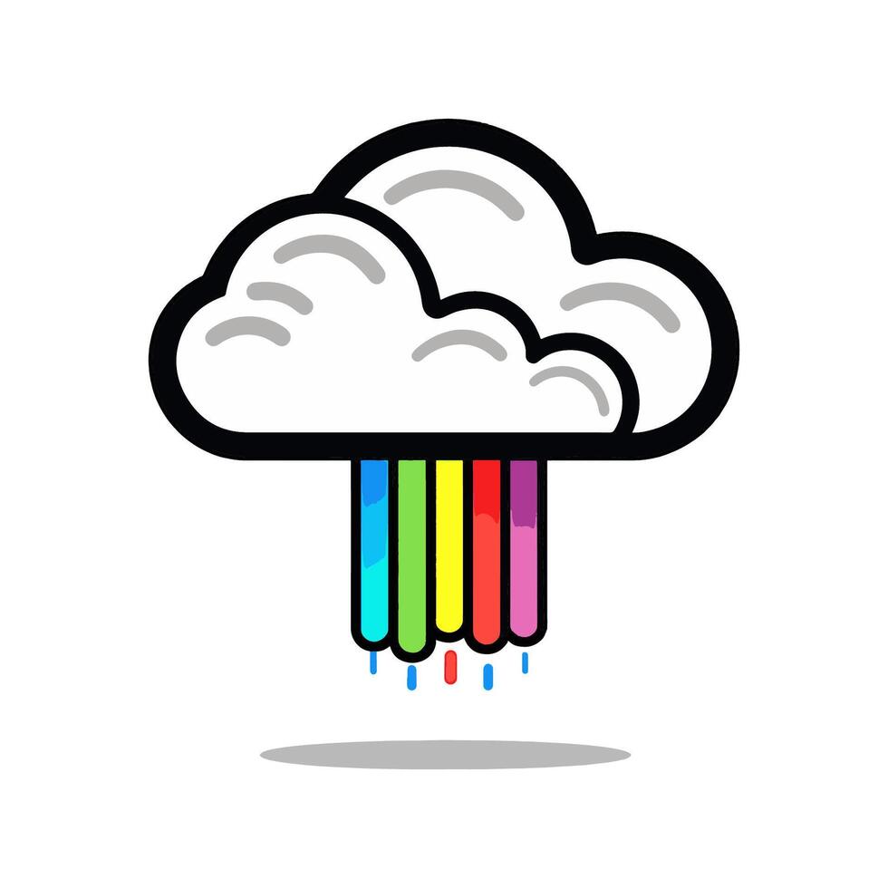 Cloud and Rainbow vector