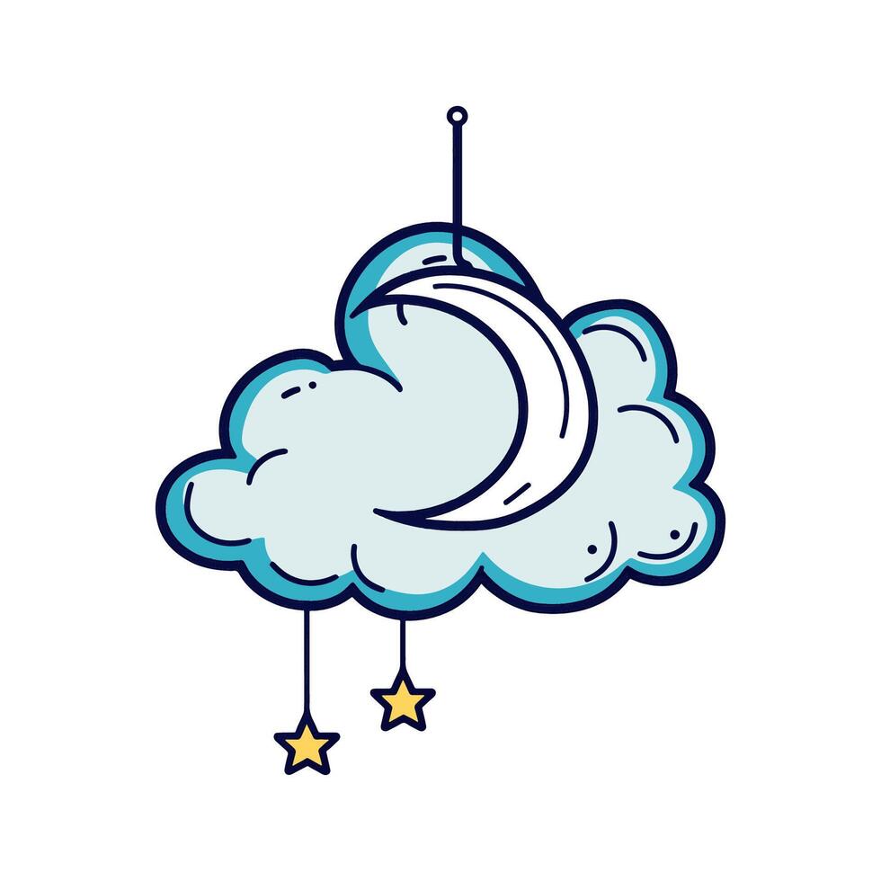 Cloud with Moon vector