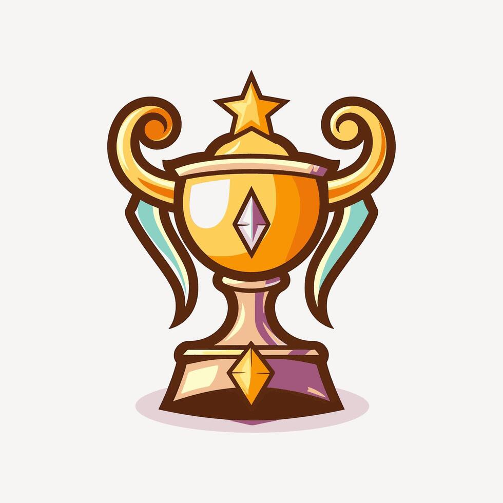 Trophy cartoon design vector