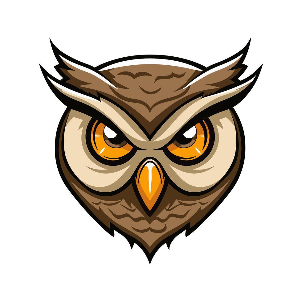 Owl with Intense Gaze vector