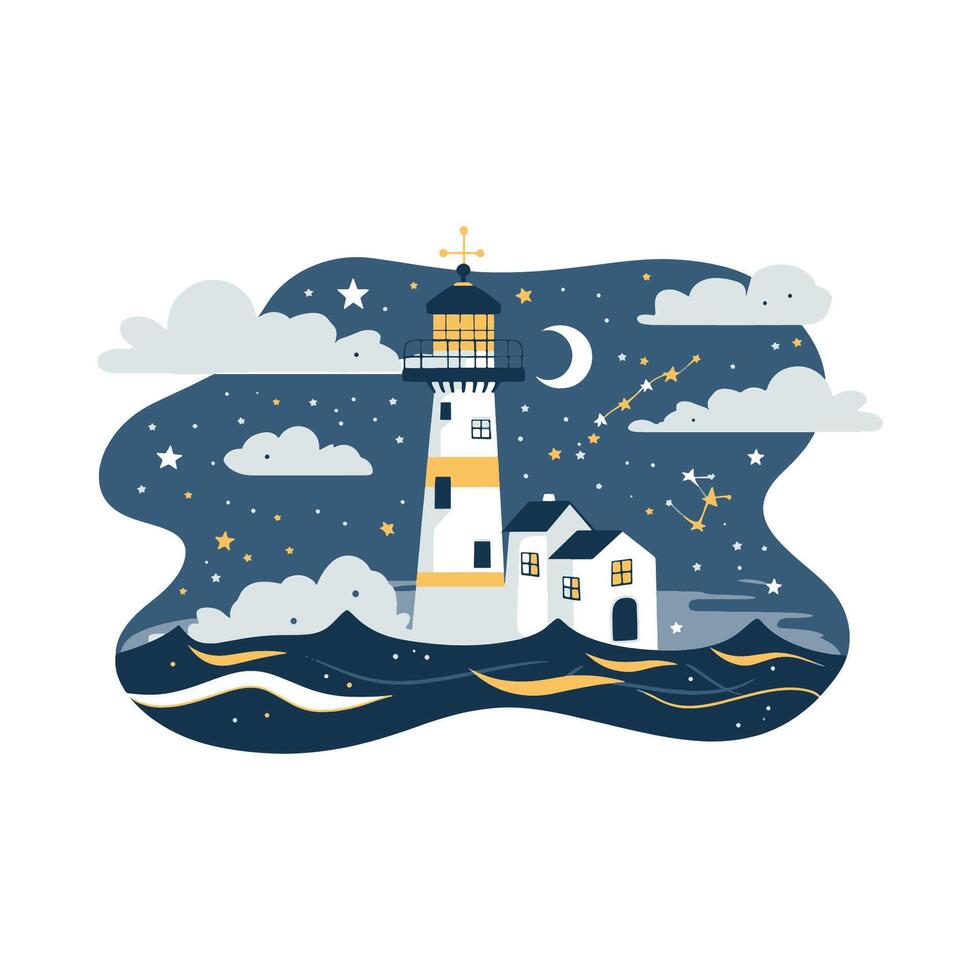 illustration Charming Lighthouse vector