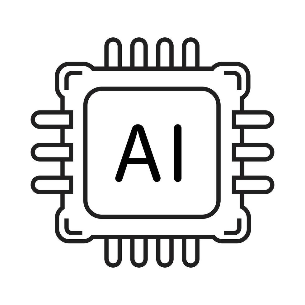 AI chipset processor chip icon vector