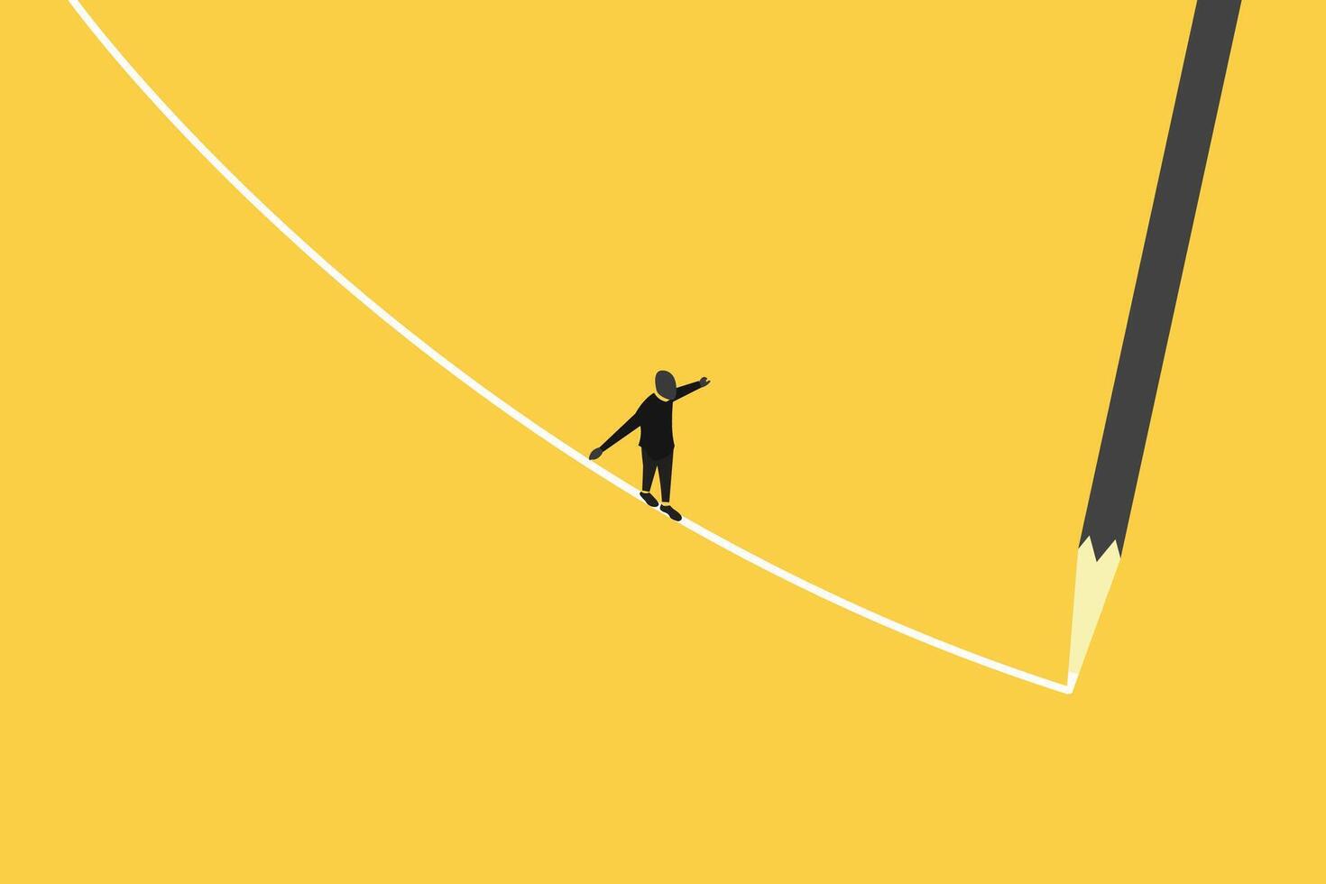 Businessman walking follow the path. concept of strategy, mission, success, thinking vector