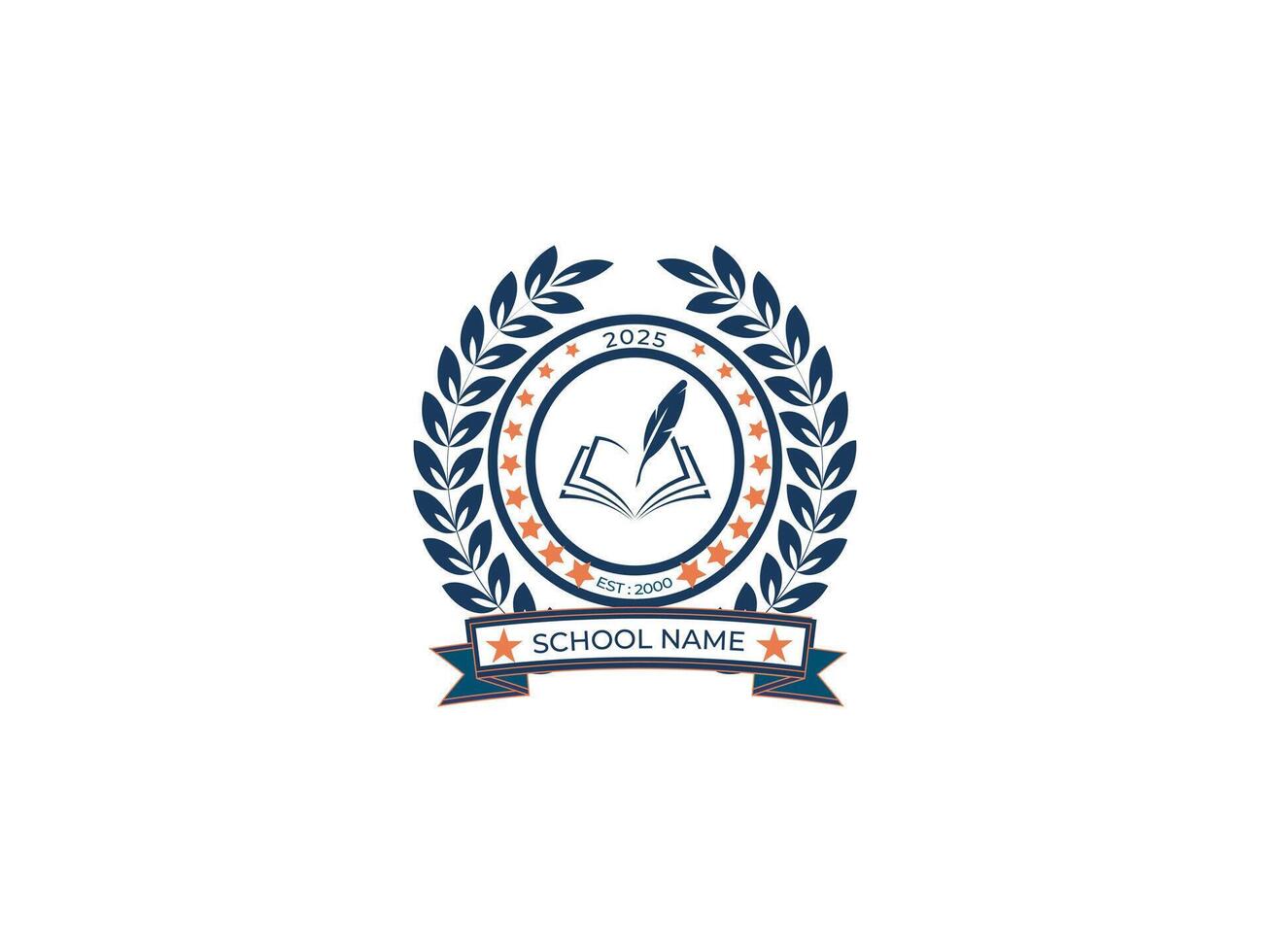 Creative Educational emblem logo design vector
