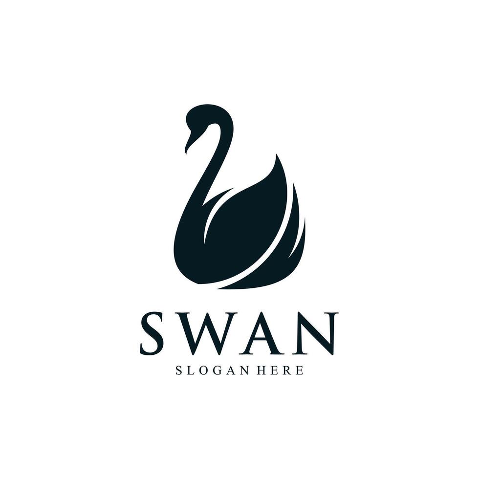 Swan logo design template with modern concept vector