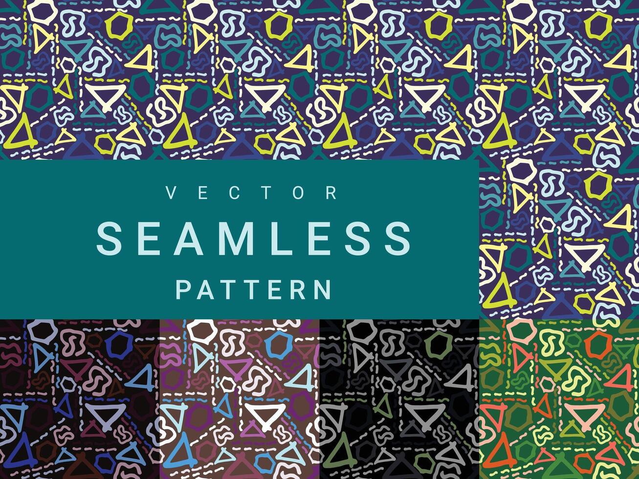 Seamless pattern, object creative pattern. Seamless pattern of hand drawn elements and multicolor, Abstract design vector