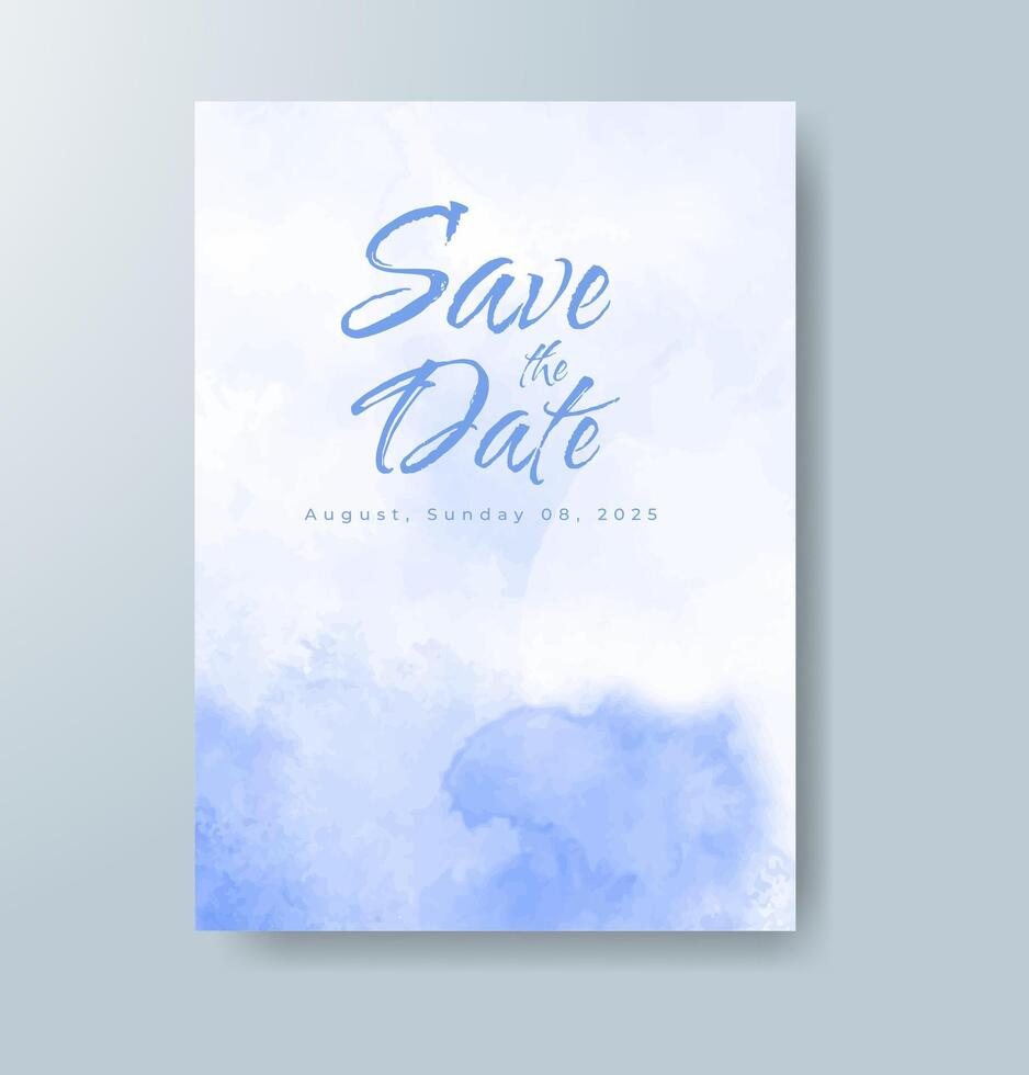 Wedding invitation with abstract watercolor background vector