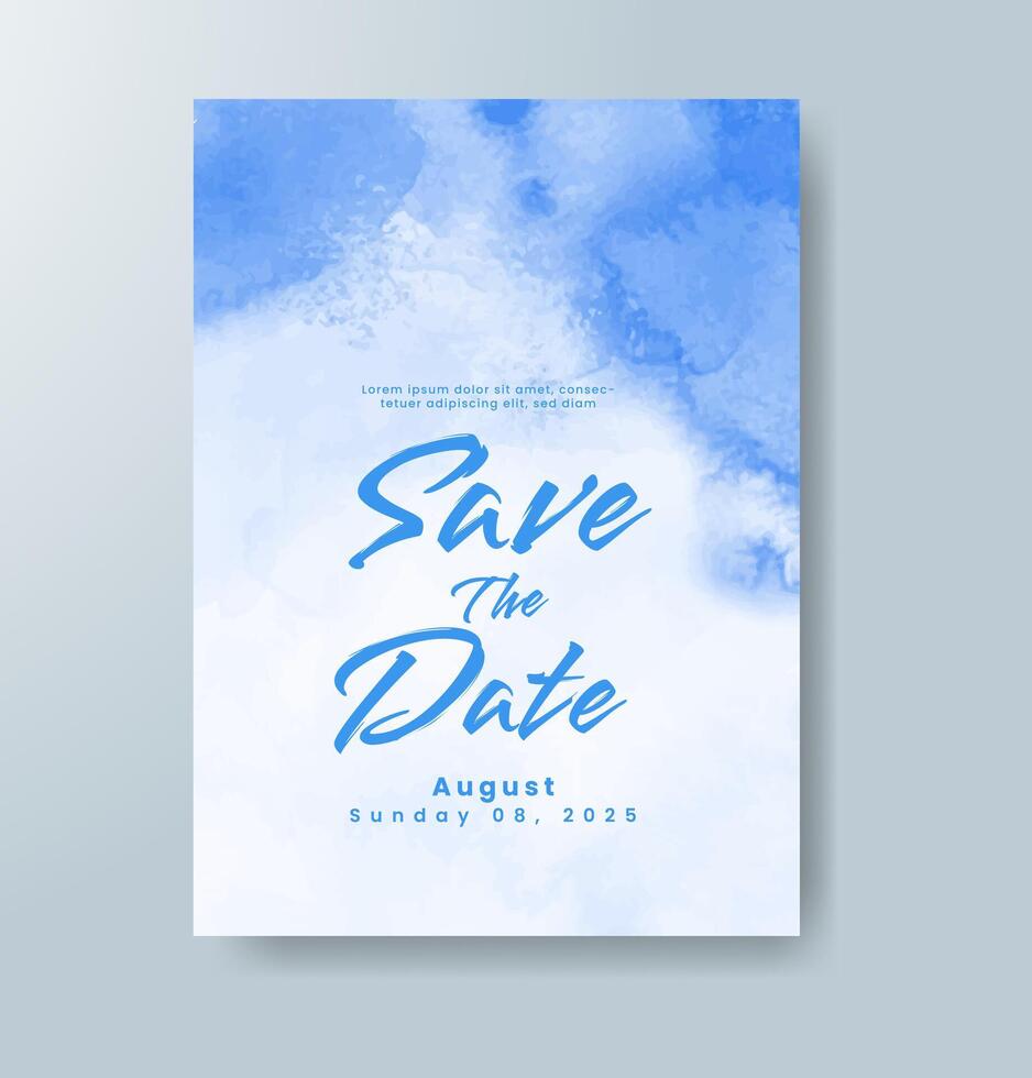 Wedding invitation with abstract watercolor background vector