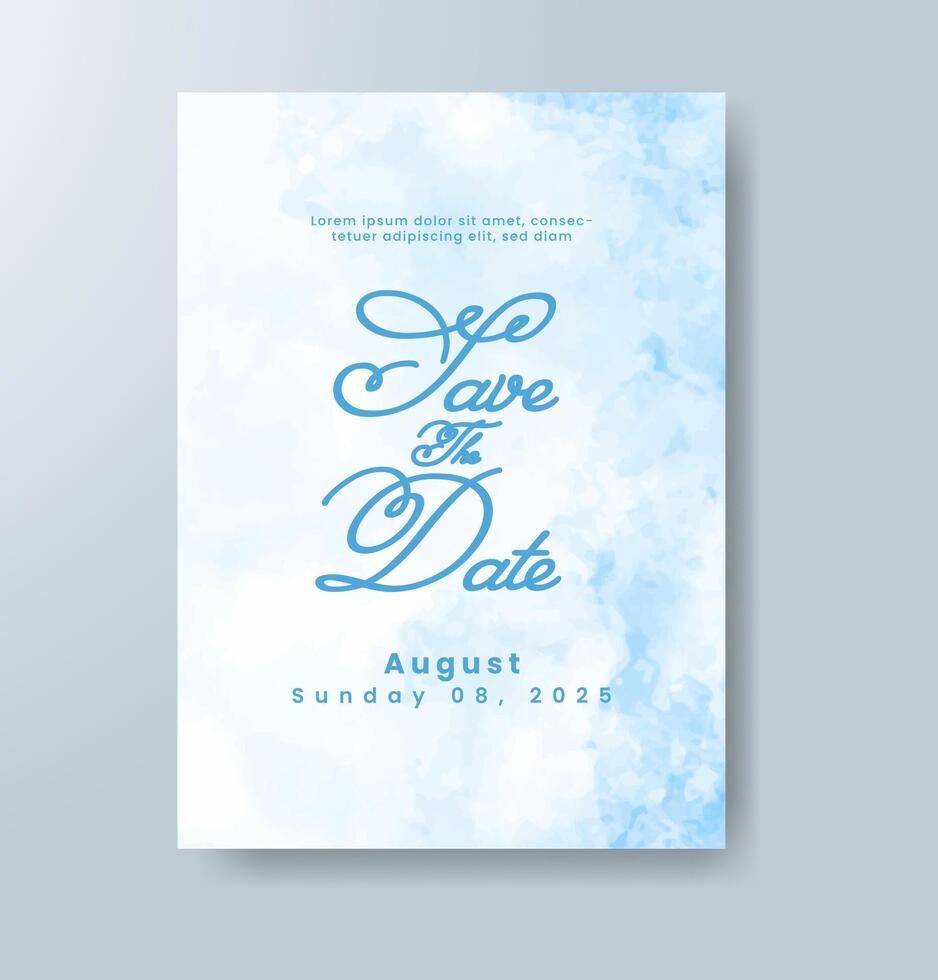Wedding invitation with abstract watercolor background vector