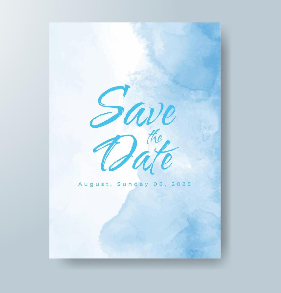 Wedding invitation with abstract watercolor background vector