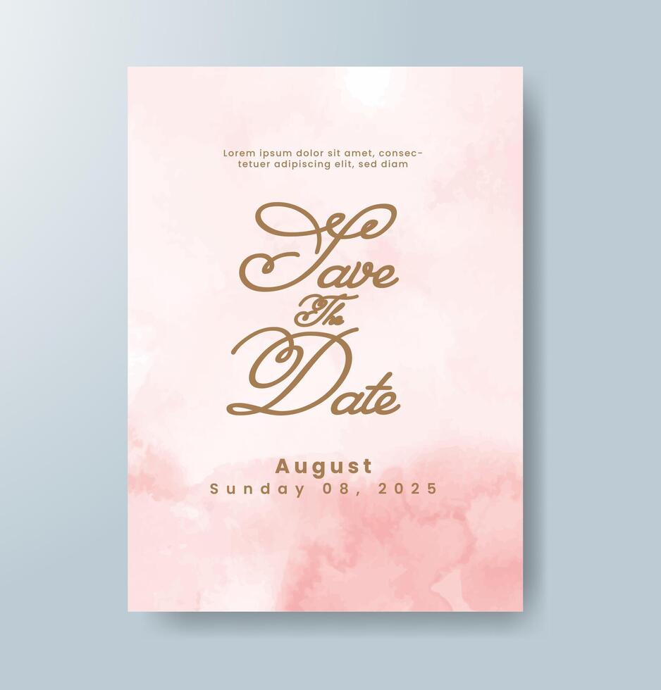 Wedding invitation with abstract watercolor background vector