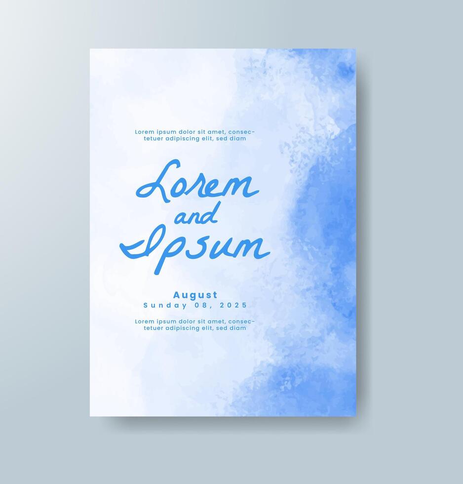 Wedding invitation with abstract watercolor background vector