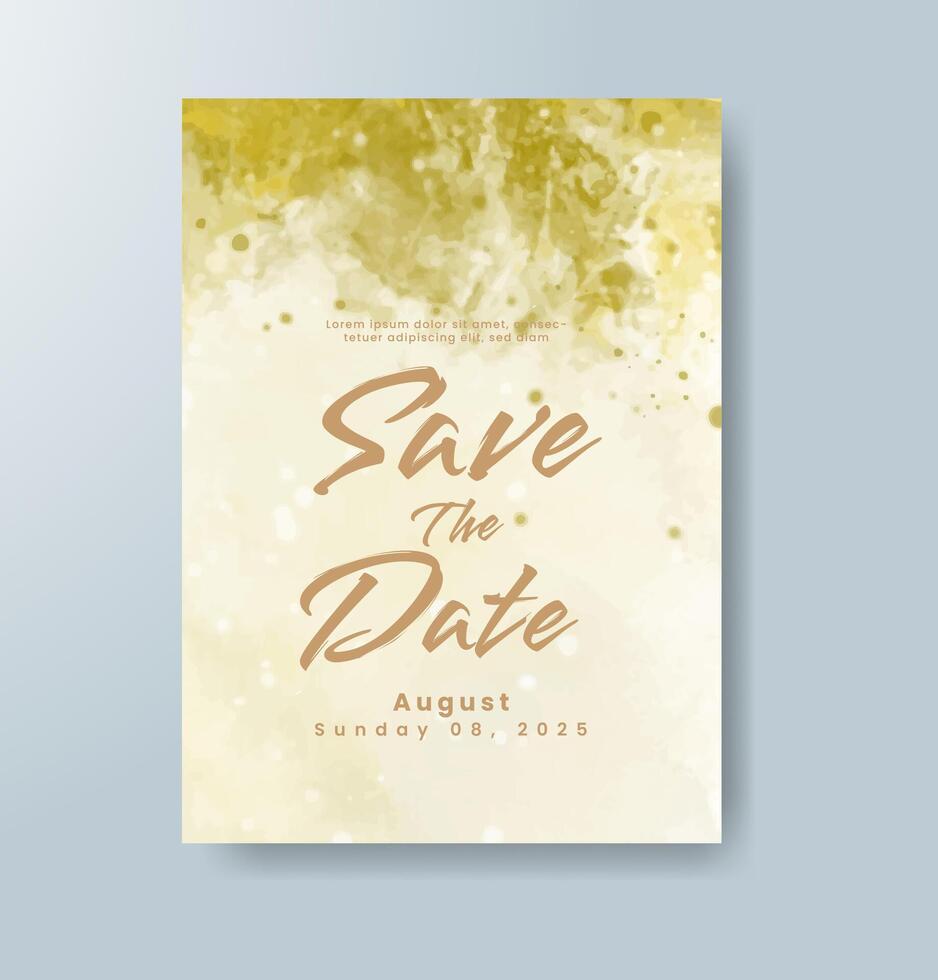 Wedding invitation with abstract watercolor background vector