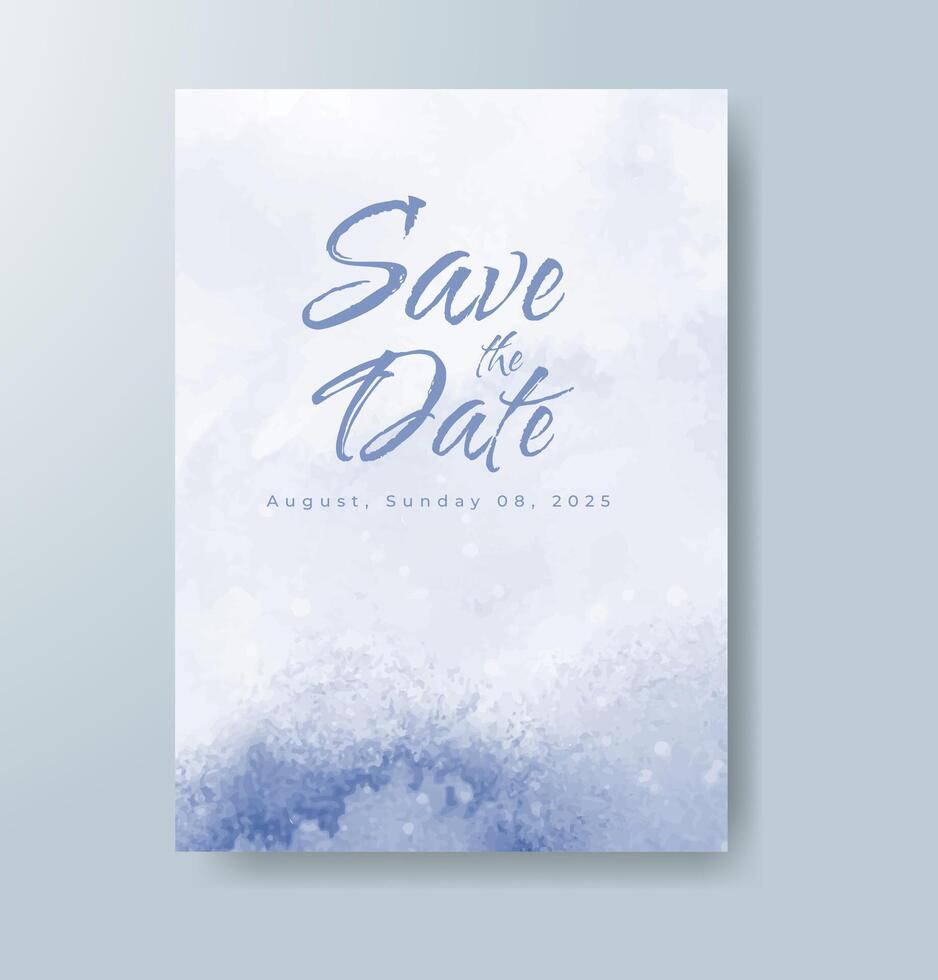 Wedding invitation with abstract watercolor background vector