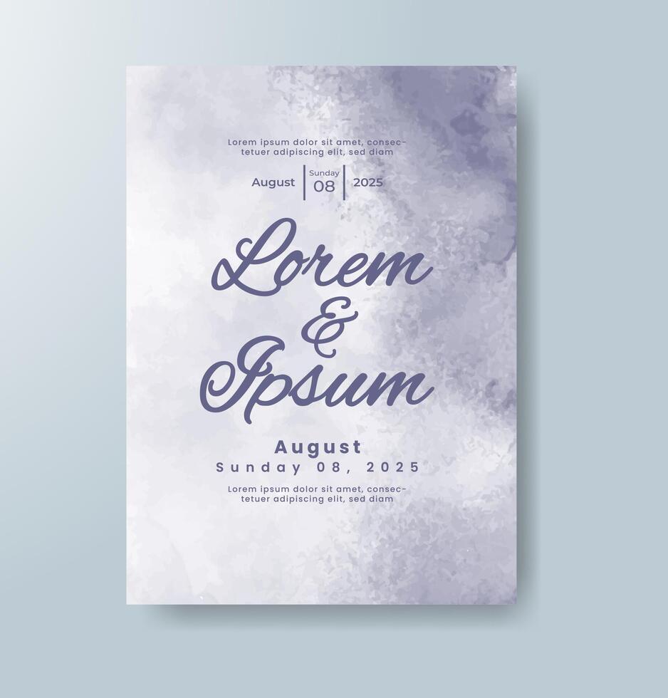 Wedding invitation with abstract watercolor background vector