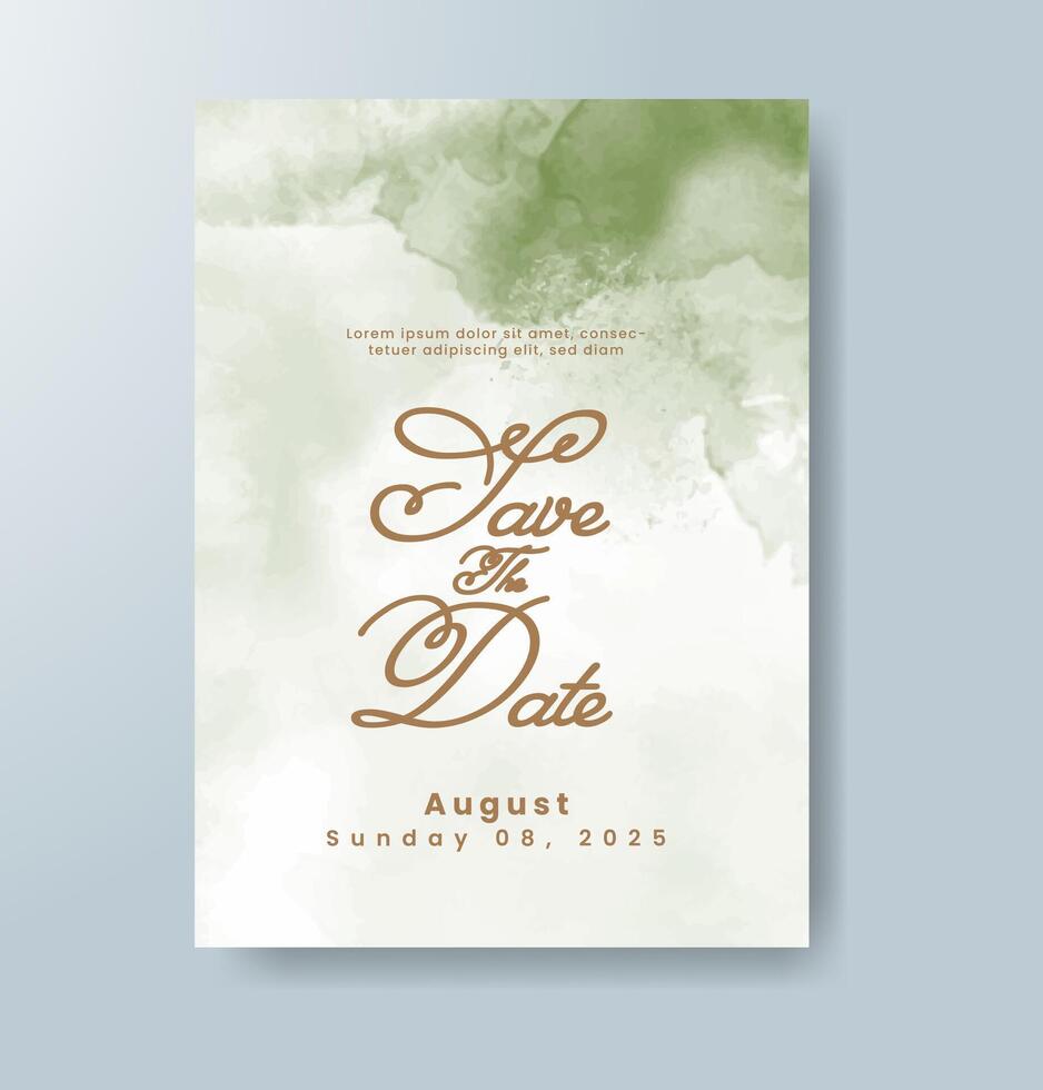 Wedding invitation with abstract watercolor background vector