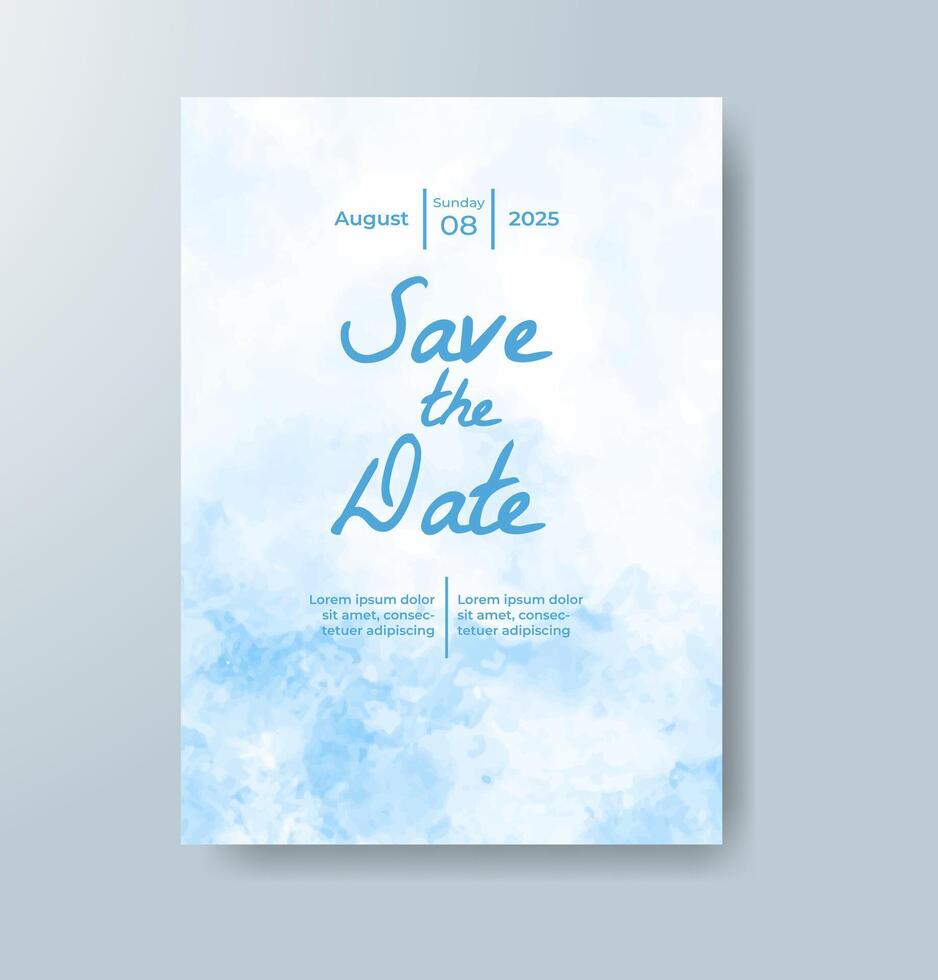 Wedding invitation with abstract watercolor background vector