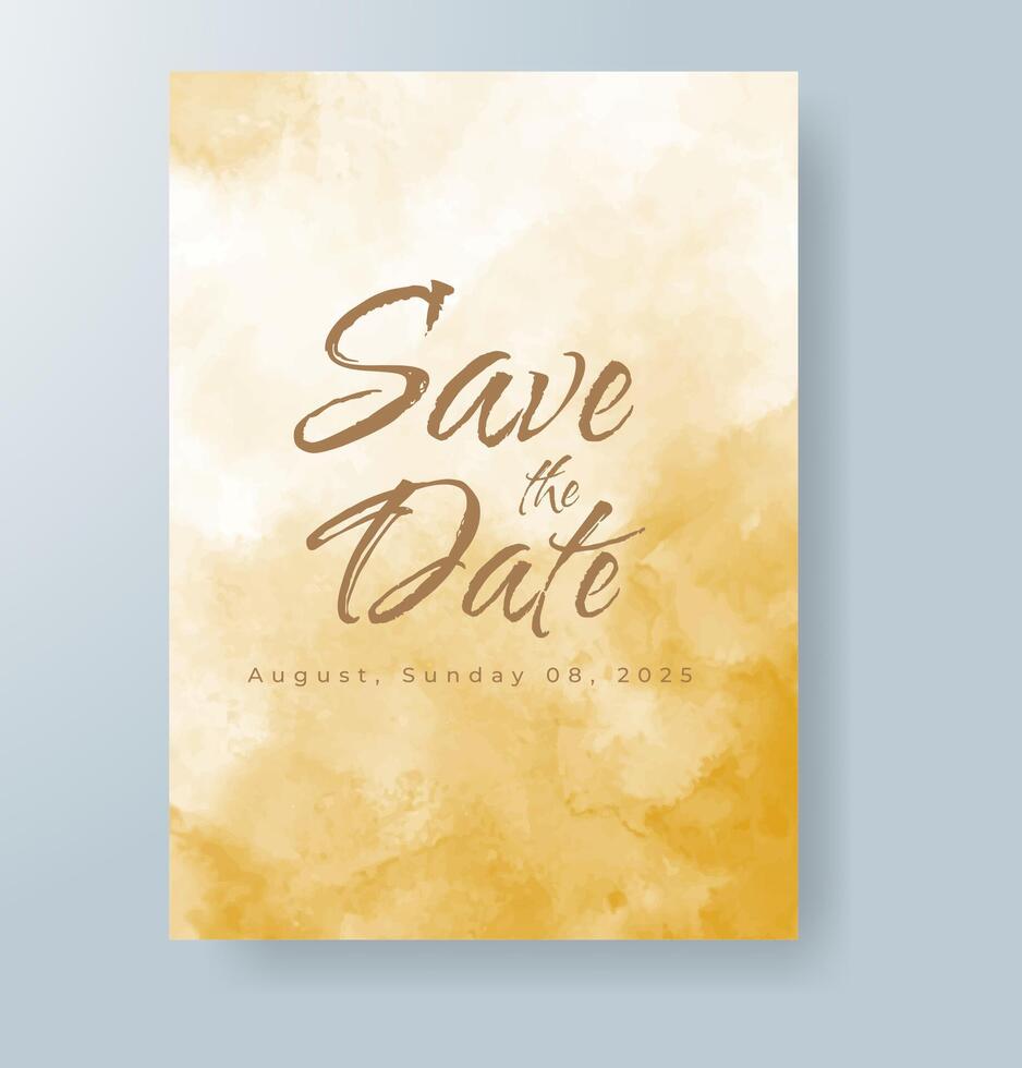 Wedding invitation with abstract watercolor background vector