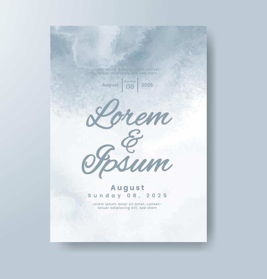 Wedding invitation with abstract watercolor background vector