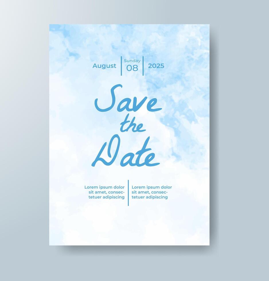 Wedding invitation with abstract watercolor background vector