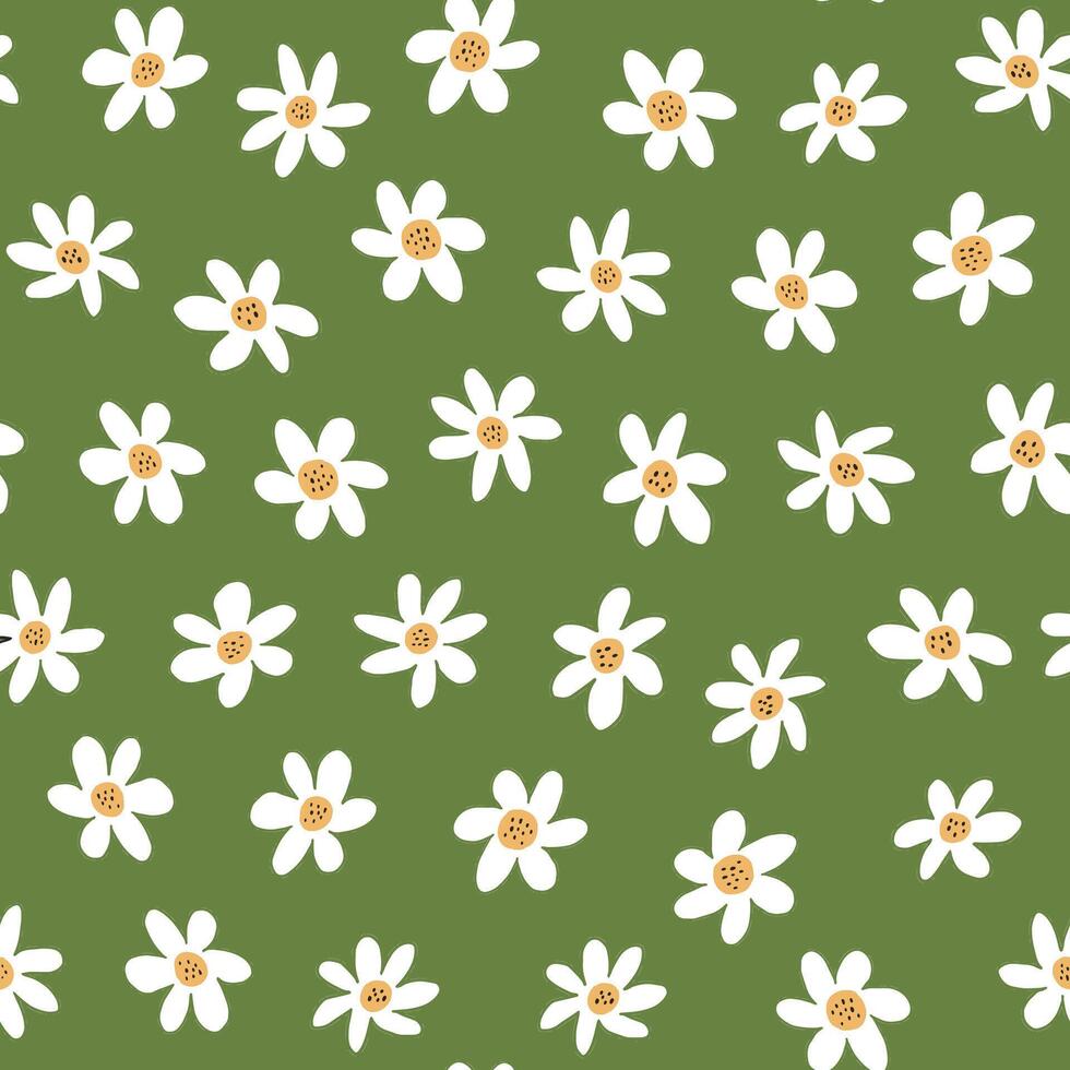 chamomile flower simple seamless pattern. vector