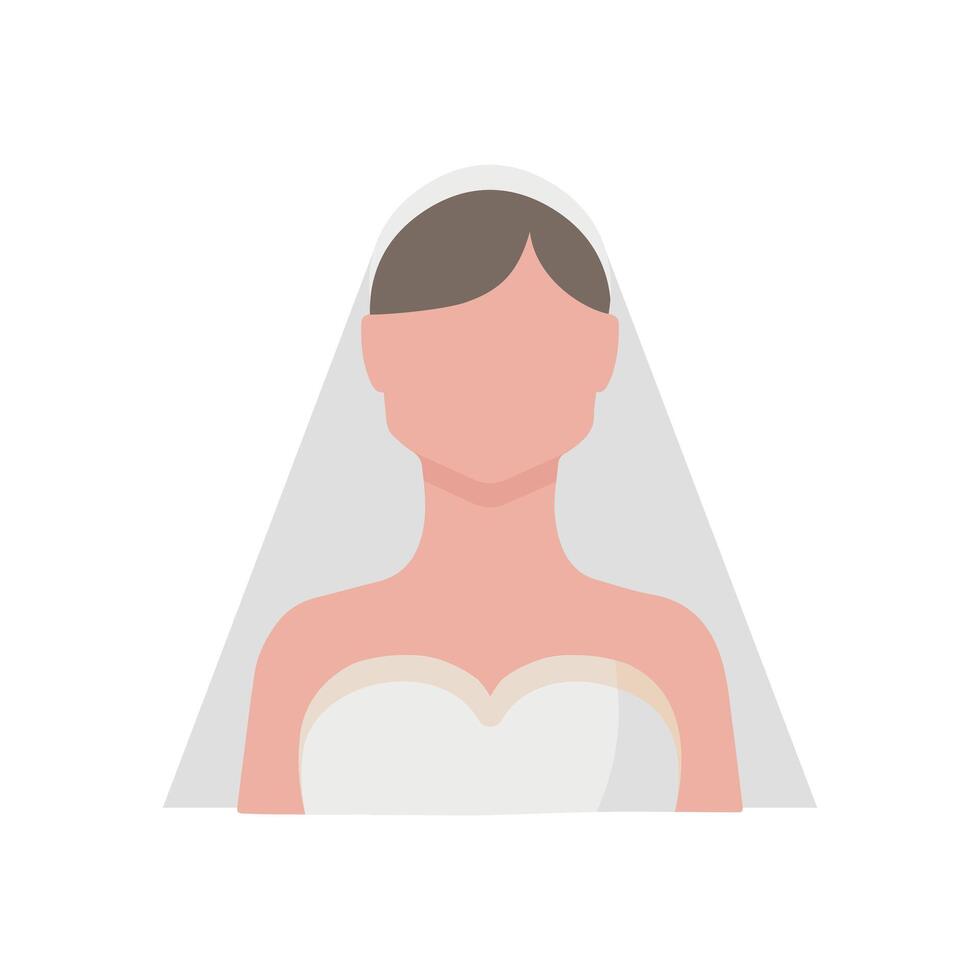 Bride in a veil in cute style vector