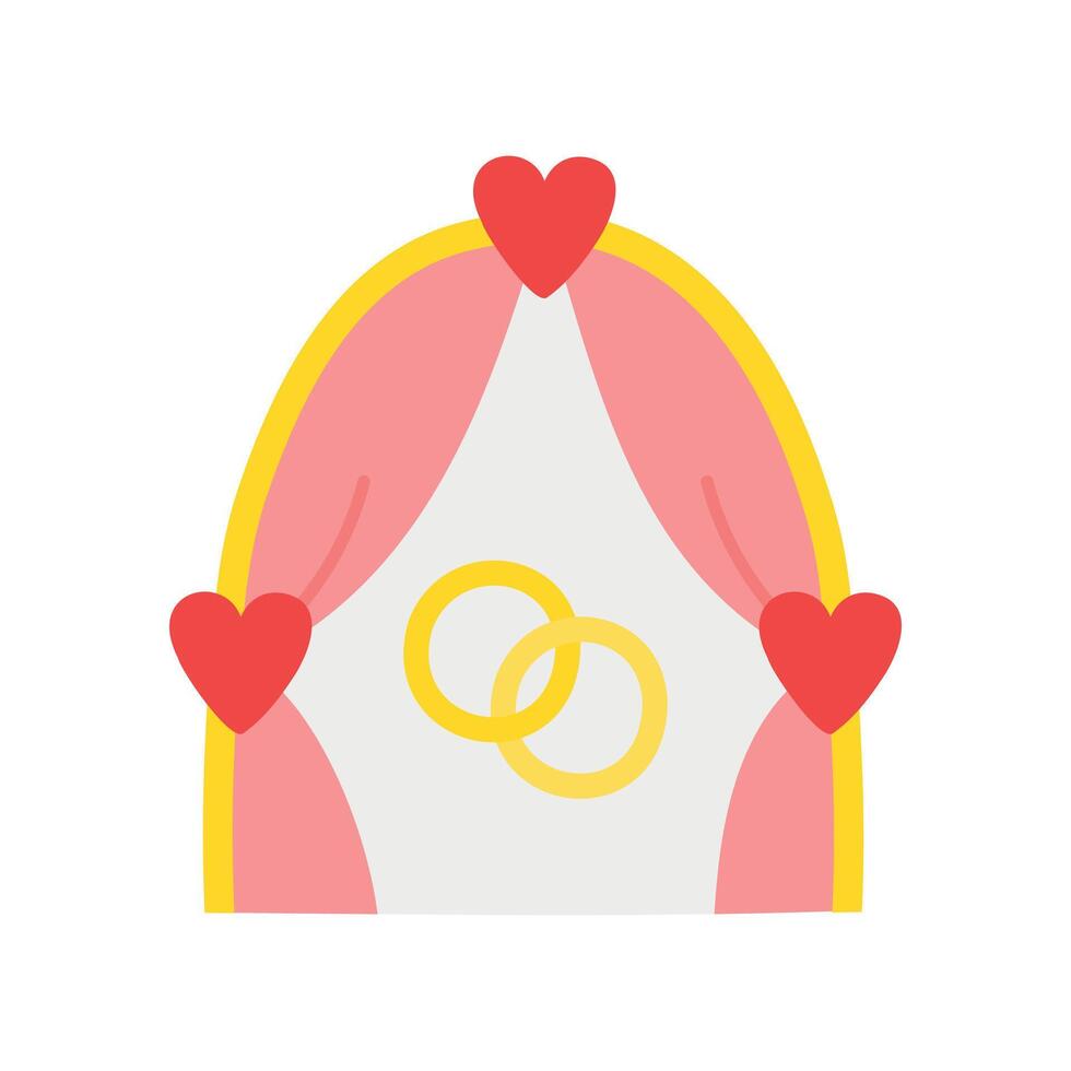 Wedding arch in cute style vector